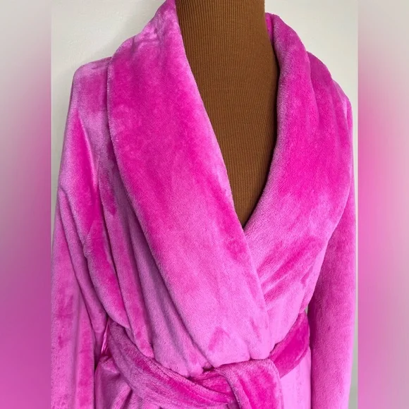 Victoria’s Secret Logo Pink Robe Knee Length Size M/L - Picture 2 of 7